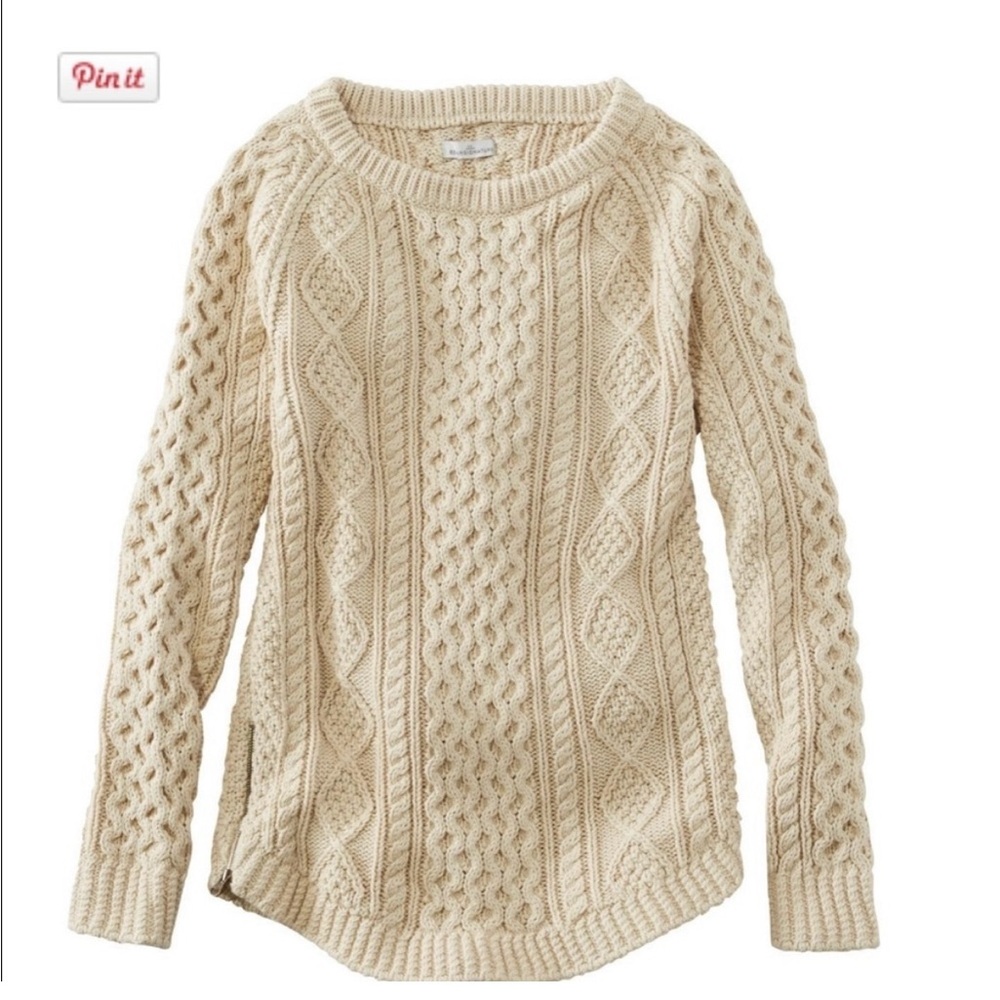 L.L. Bean Cream Cable Knit Sweater